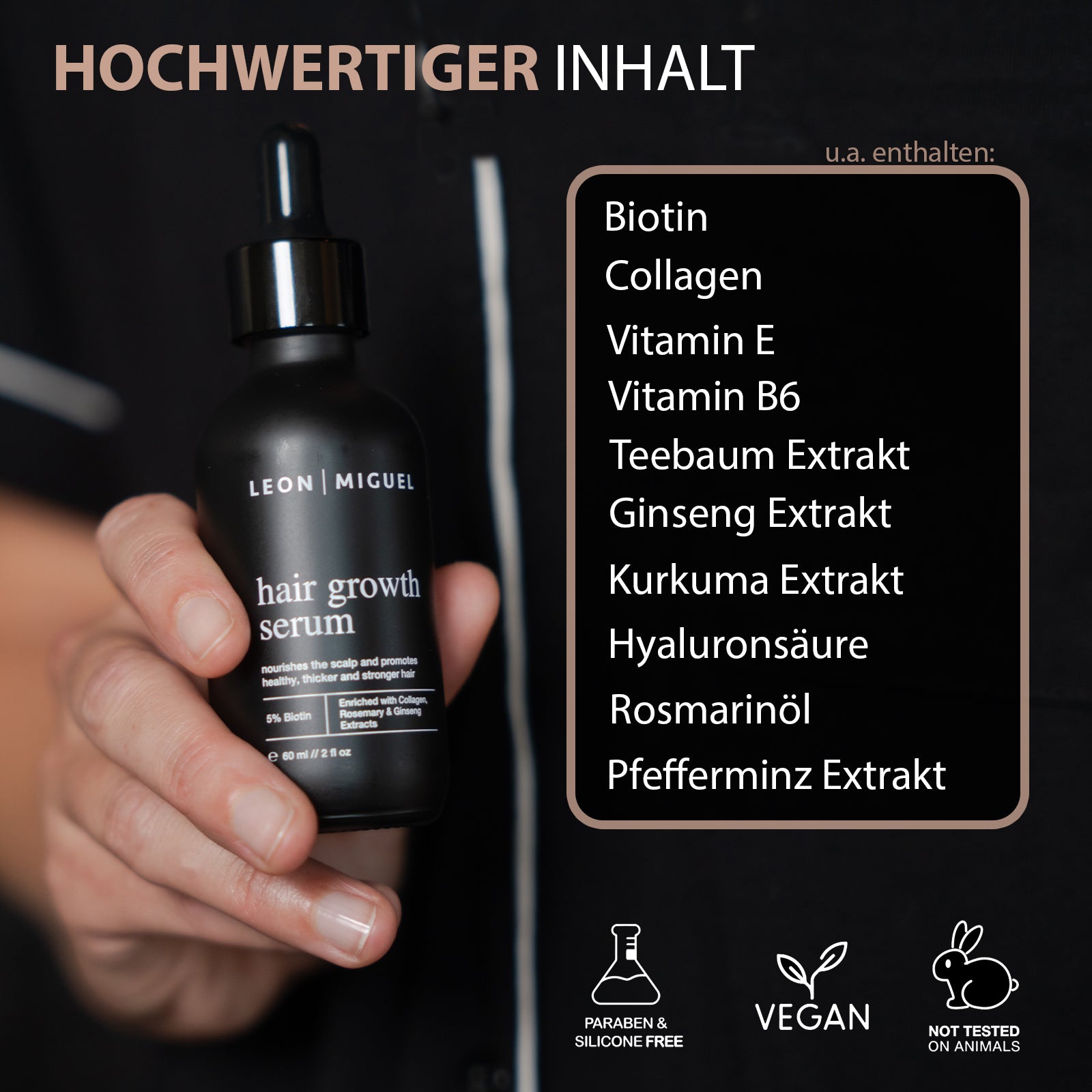 Inhaltsstoffe Haarserum - Hair growths erum LEON MIGUEL