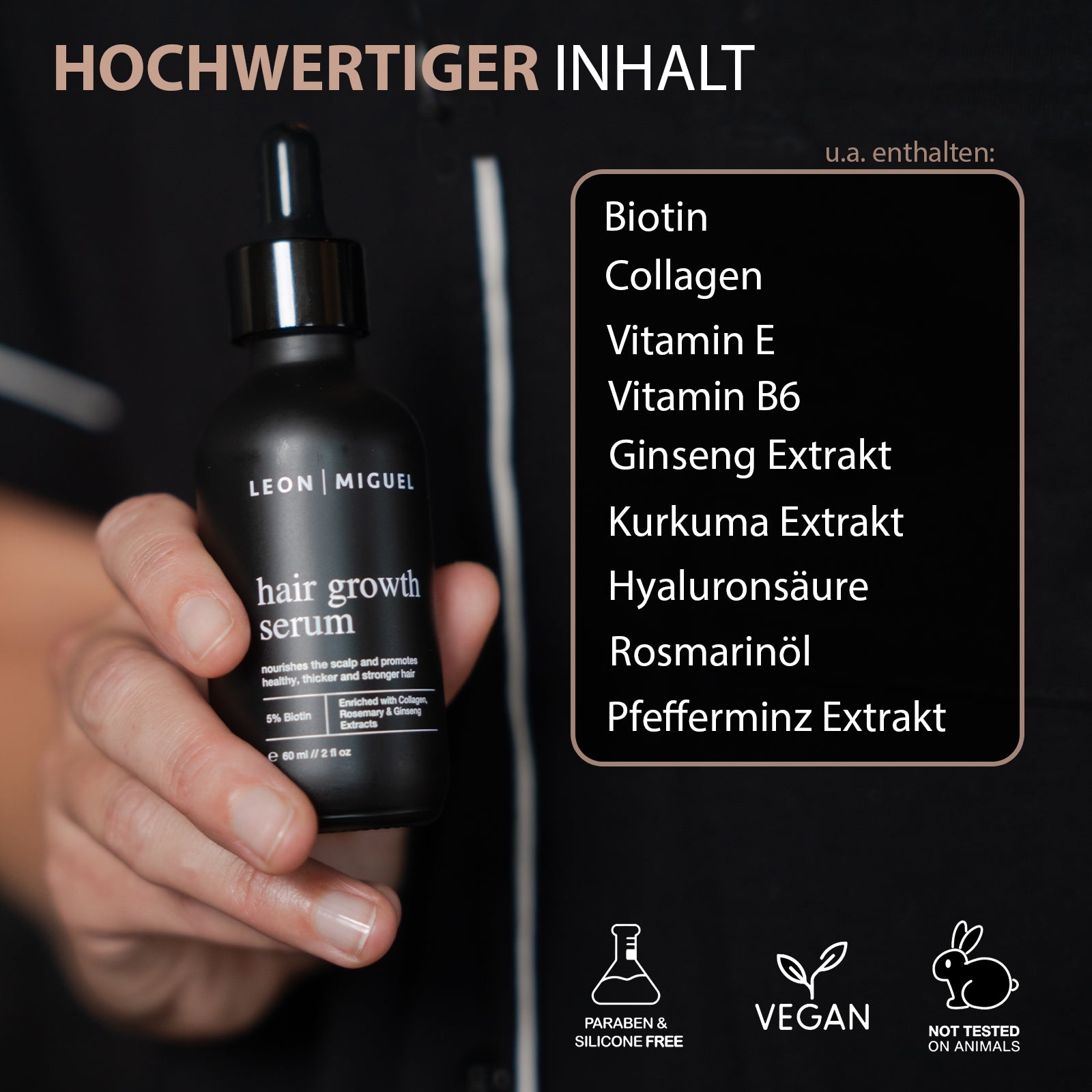 Inhaltsstoffe Haarserum - Hair growths erum LEON MIGUEL